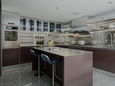 Modern Mid Island Kitchen