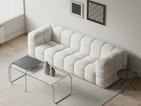 Cream style leisure sofa soft sofa coffee table