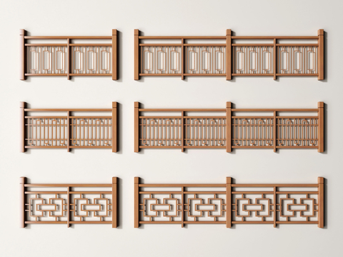 Chinese Railing Guardrail Wooden Railing