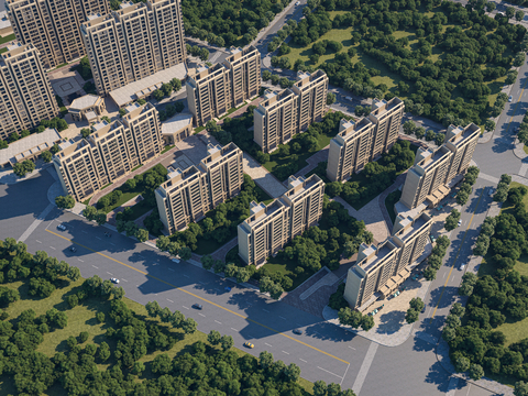 A bird's-eye view of the residential district in Jianou