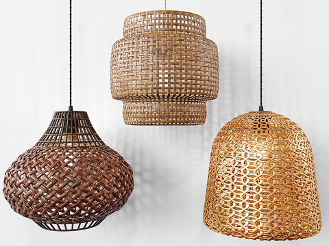 Quiet rattan chandelier