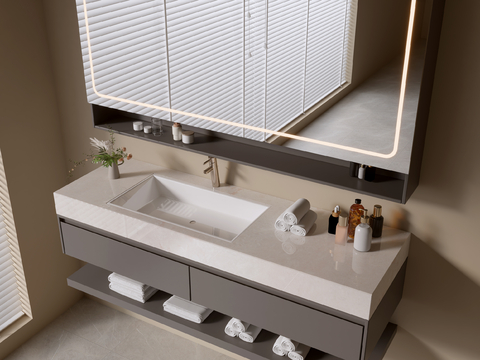 Modern Bathroom Cabinet Suspended Table Basin Wash Pool