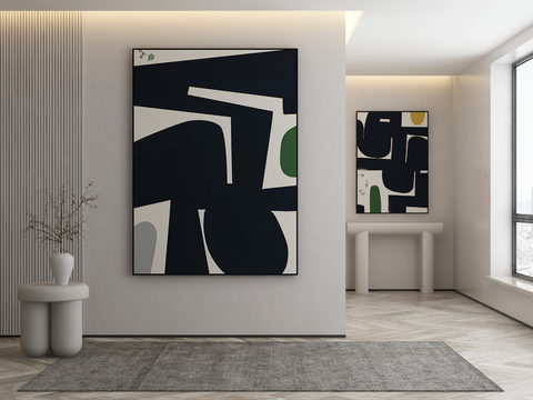 Modern Decorative Painting Black and White Hanging Painting