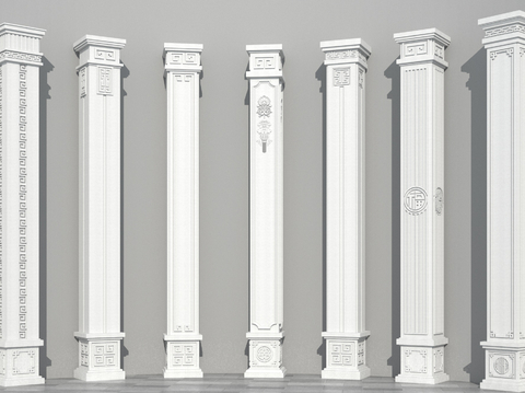 Neo-Chinese Style column roman column square column plaster column