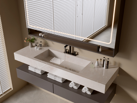 Modern Bathroom Cabinet Suspended Table Basin Wash Pool