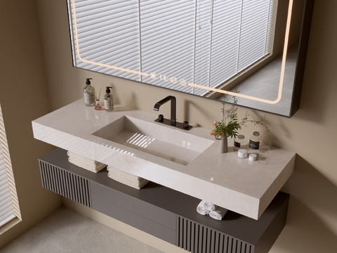 Modern Bathroom Cabinet Suspended Table Basin Wash Pool