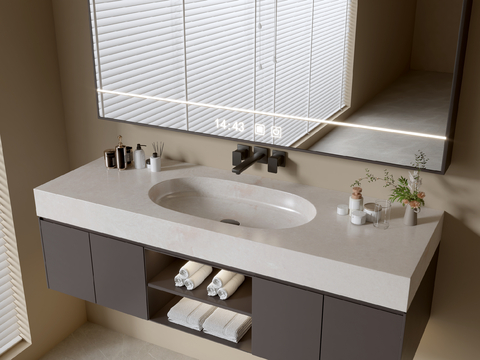 Modern Bathroom Cabinet Bathroom Counter Basin Bathroom Decoration Mirror Cabinet Sink