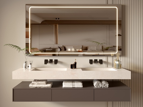 modern bathroom cabinet suspension mirror cabinet wash basin