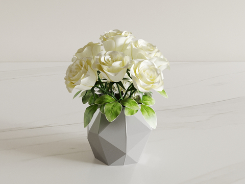 White rose vase floral flower arrangement