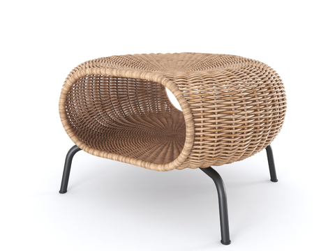 Rattan Low Stool Round Rattan Stool