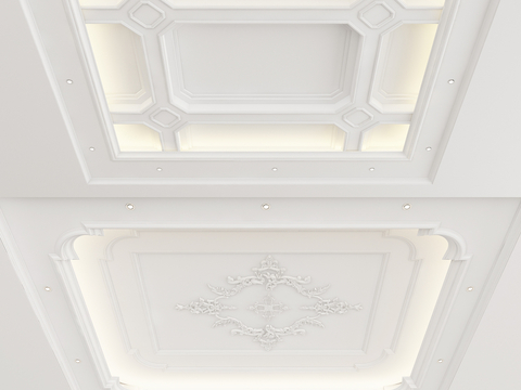 European-style ceiling white carved ceiling