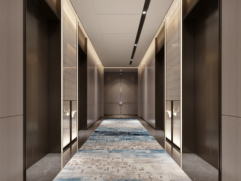 Modern Elevator Hall Aisle Corridor