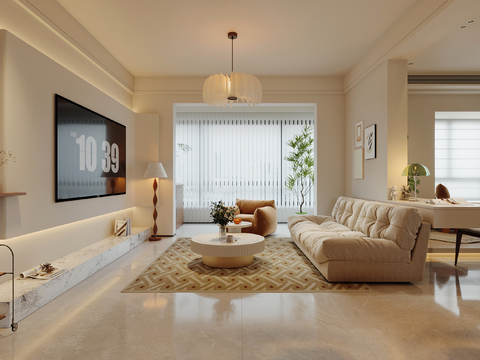 Cream Style Living&Dining Room