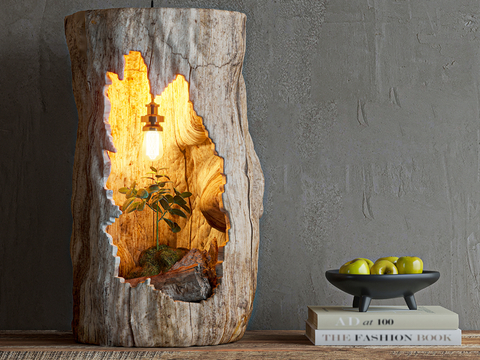 Quiet wind table lamp, tree carving atmosphere lamp