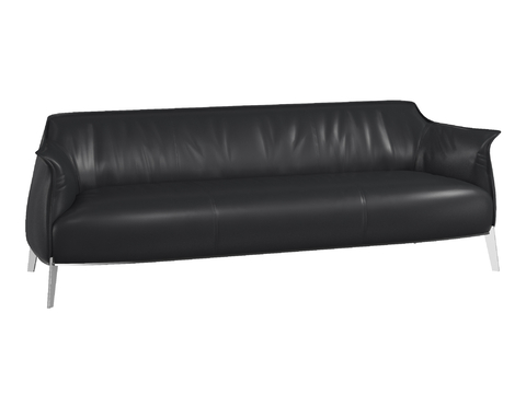 Guanchen modern black leather Couch