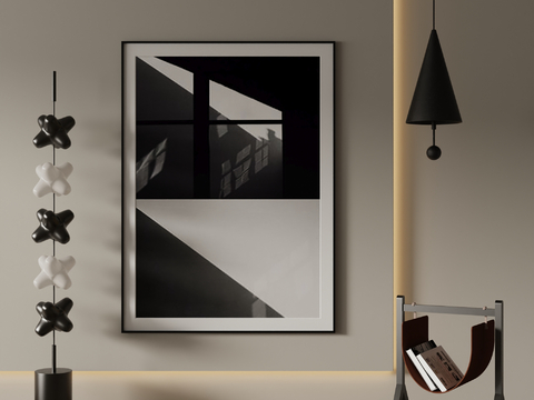 Modern Decorative Painting Black and White Hanging Painting