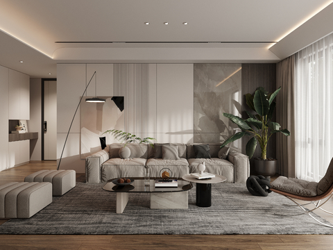 High gray living room