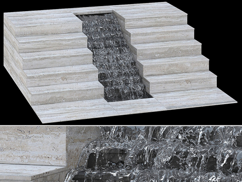 Fountain Stairs Running Water