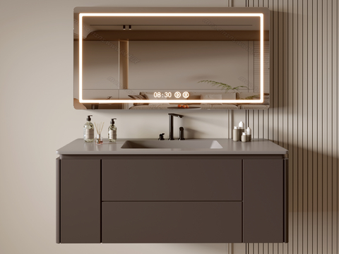 Modern Bathroom Cabinet Bathroom Counter Basin Bathroom Decoration Mirror Cabinet Sink