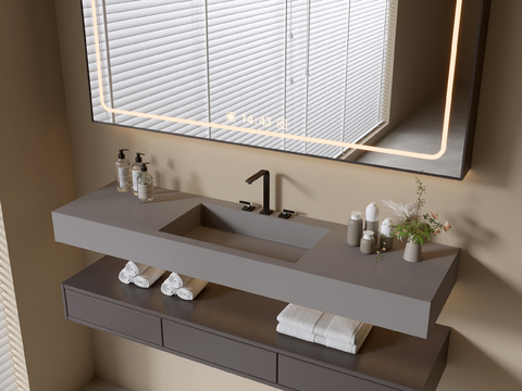 Modern Bathroom Cabinet Bathroom Counter Basin Bathroom Decoration Mirror Cabinet Sink