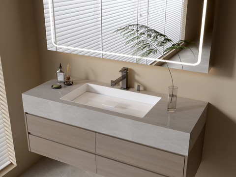 Modern Bathroom Cabinet Bathroom Counter Basin Bathroom Decoration Mirror Cabinet Sink