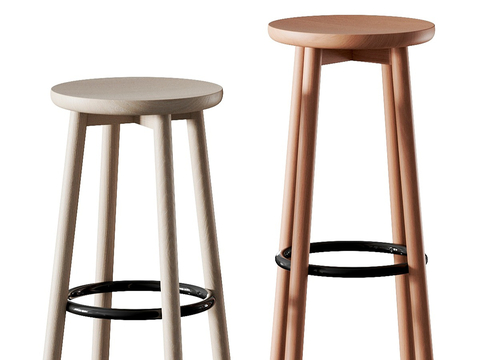 Modern Wooden Chair Round Bar Stool Bar Chair