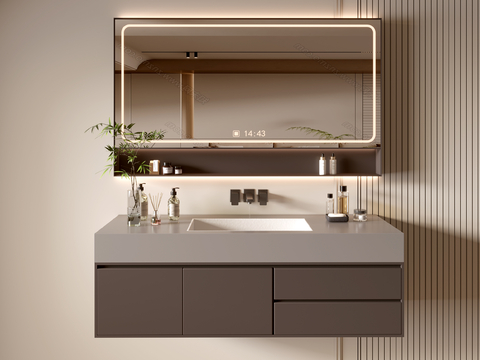 Modern Bathroom Cabinet Bathroom Counter Basin Bathroom Decoration Mirror Cabinet Sink