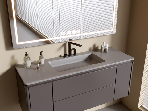 Modern Bathroom Cabinet Bathroom Counter Basin Bathroom Decoration Mirror Cabinet Sink