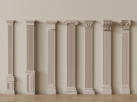 European-style carved pillars