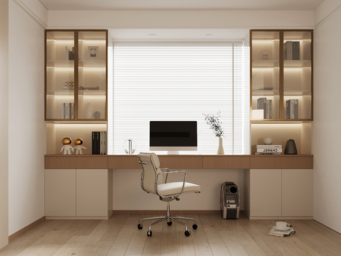 Modern Desk Integrated Cabinet Bay Window Cabinet