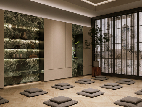 Modern Zen Lounge Meditation Room Yoga Studio