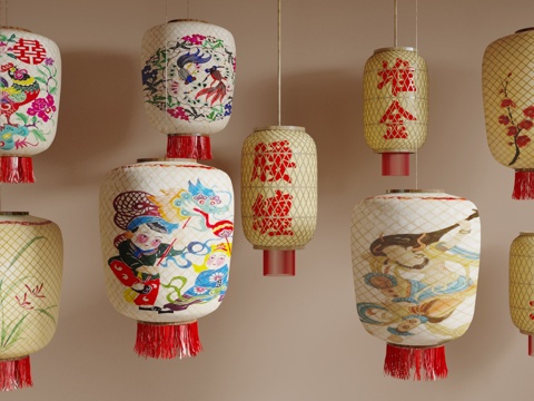 Chinese Oil Paper Lantern Chaoshan Bamboo Lantern Handmade Bamboo Lantern