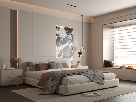 Modern Bedroom Simple Bedroom Bedroom Bedding Combination Bedroom Wall