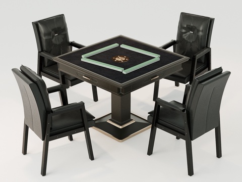 Black Mahjong Table Automatic Mahjong Table and Chair