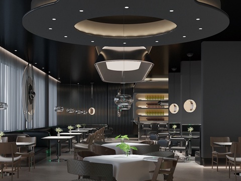 Modern Western DiningRoom Hotel Restaurant Music Restaurant