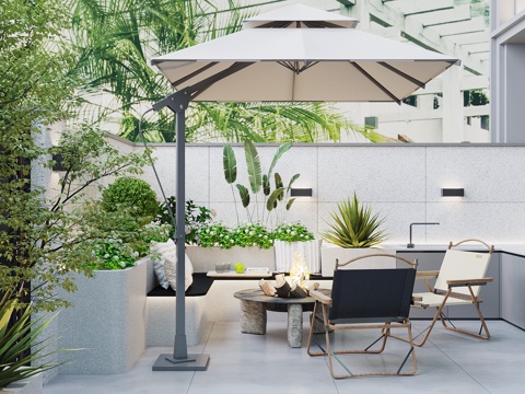 Modern balcony courtyard view