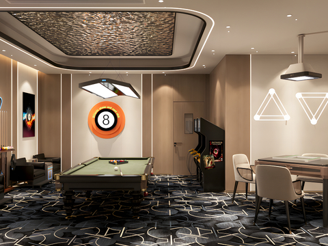 Modern Billiards Room Chess Room