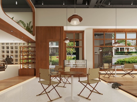 Log Style Cafe Log Wind Milk Tea Shop Western DiningRoom Tea Room Cake Dessert Shop Coffee Table and Chair