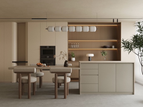 Modern Home DiningRoom Open Restaurant Island Restaurant Kitchen Restaurant Affordable Luxury Style Sideboard