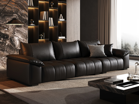 Italian Minimalist Sofa Coffee Table Combination