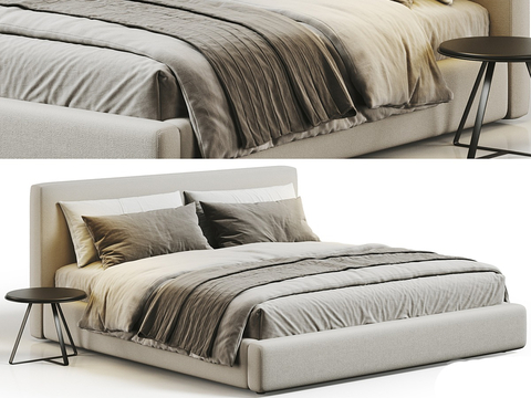 Modern fabric double bed