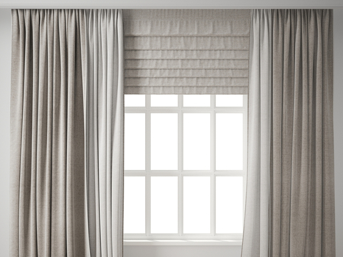 Modern Fabric Curtain Gauze Curtain Roman Curtain