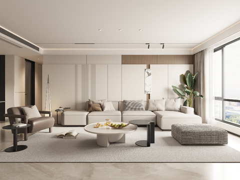Modern Simple Living Room Sectional Sofa Lounge Chair Beanbag Coffee Table