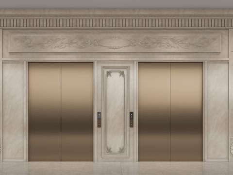 European-style elevator door elevator hall