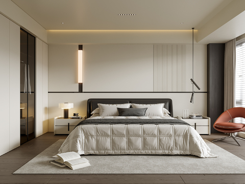 Modern Bedroom Bedside Cabinet Double Bed Bedside Chandelier