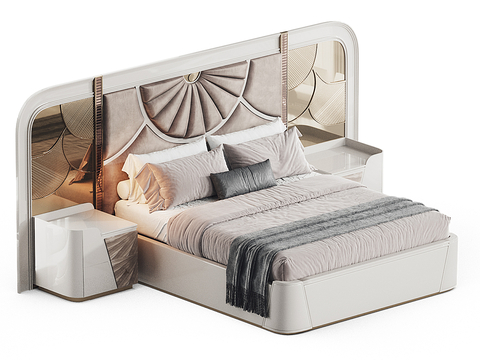 Modern Affordable Luxury Style Fabric Double Bed
