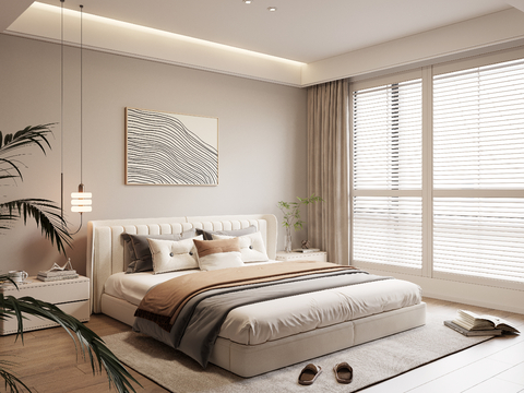 Modern Minimalist Bedroom Master Bedroom Second Bedroom Double Bed