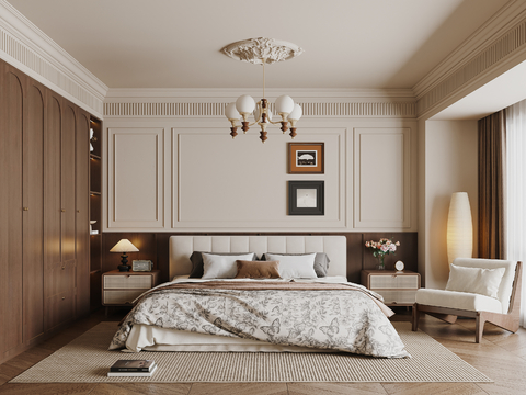 French Mid-century Style Bedroom Master Room
