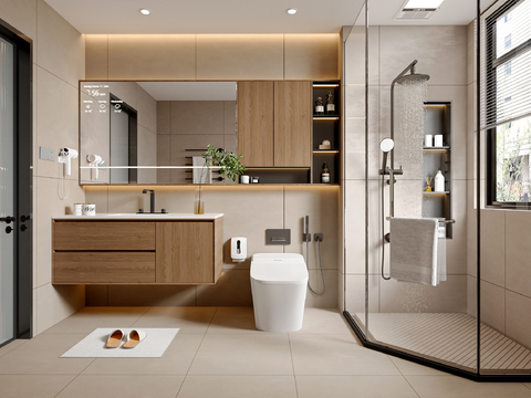 Modern Toilet Bathroom Decoration Dry and Wet Separation Bathroom Bathroom Cabinet Bathroom Cabinet Toilet