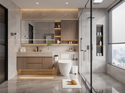 Modern Toilet Bathroom Decoration Dry and Wet Separation Bathroom Bathroom Cabinet Bathroom Cabinet Toilet